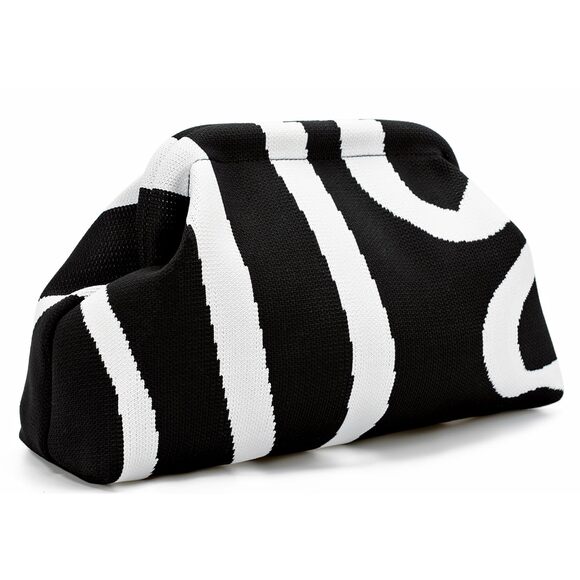 Wоᴢеаһ Handbags - 4991 Summer Clutch Purses Casual Crochet Dumpling Bag Colorblock Striped